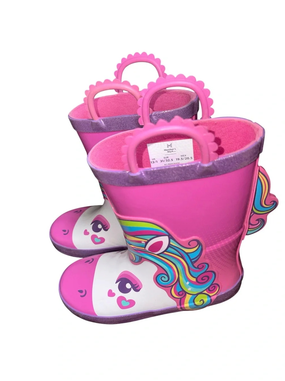 Member’s Mark girl unicorn rain boots size 13/1